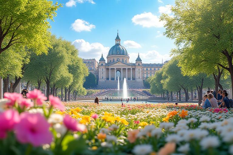 Madrid primaveral con flores y ambiente festivo